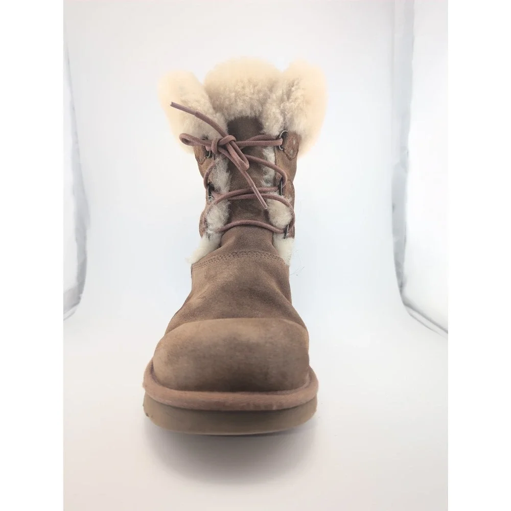 UGG Australia Sophy Leather Boots Girls US Size‎ 4 Brown Chestnut Winter Fall